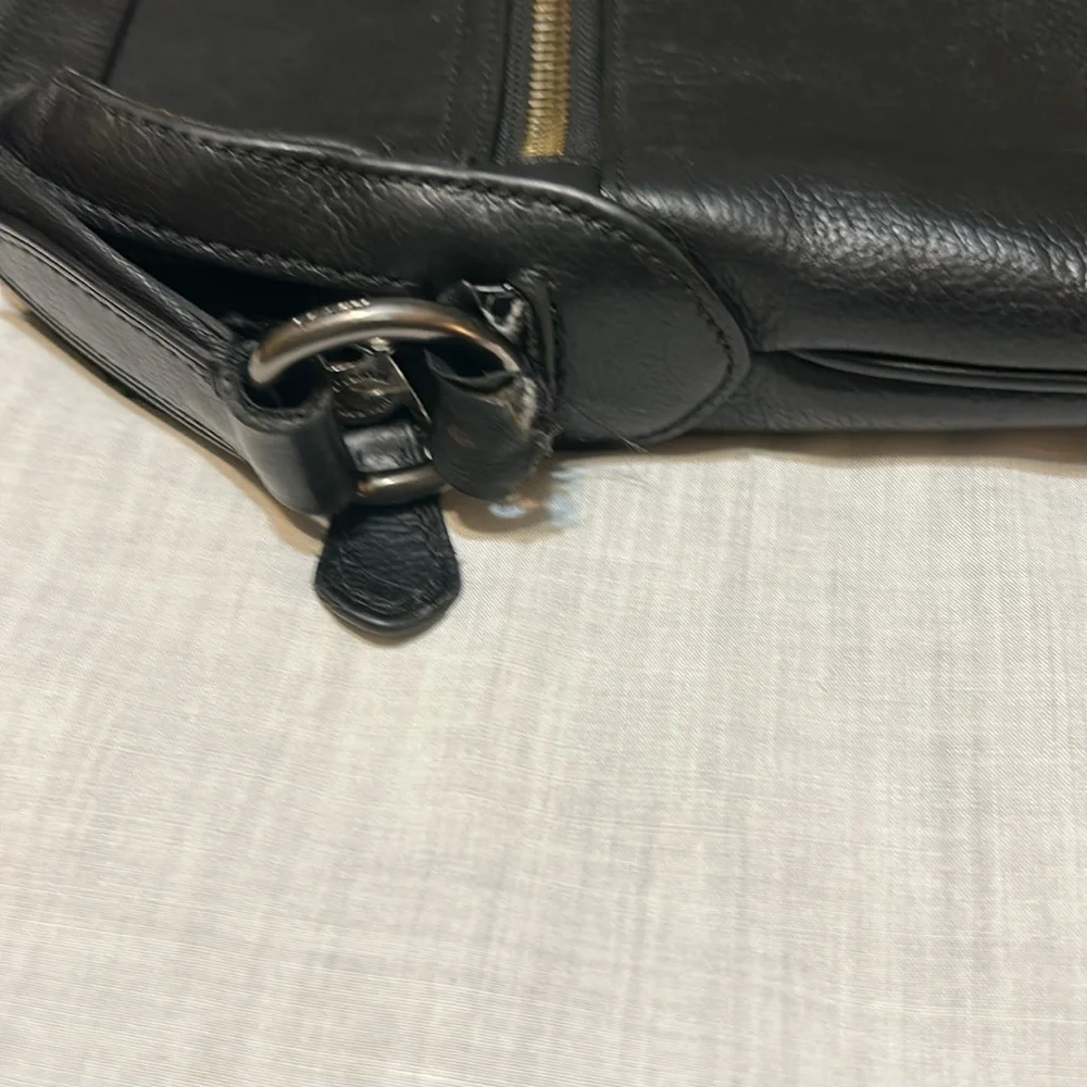 Coach Unisex Smythe Black Leather Crossbody Houston Flight Messenger Bag - Picture 8 of 8